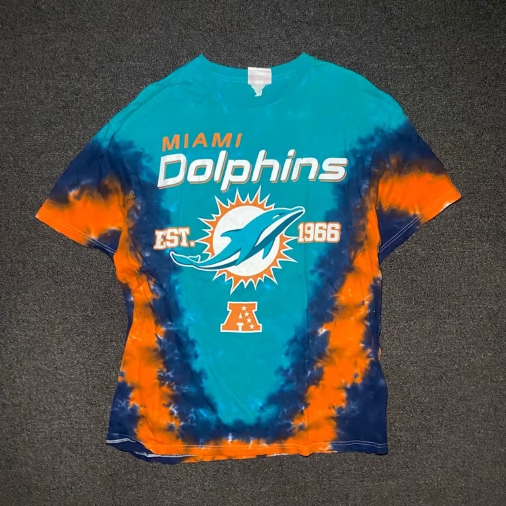 Miami dolphins tie dye nfl team apparel graphic shirt size medium/large